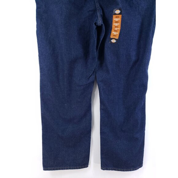 Dickies Mens 48x32 Regular Fit Work Jeans Straight Leg Denim Dark Wash 5-Pocket - Picture 5 of 11